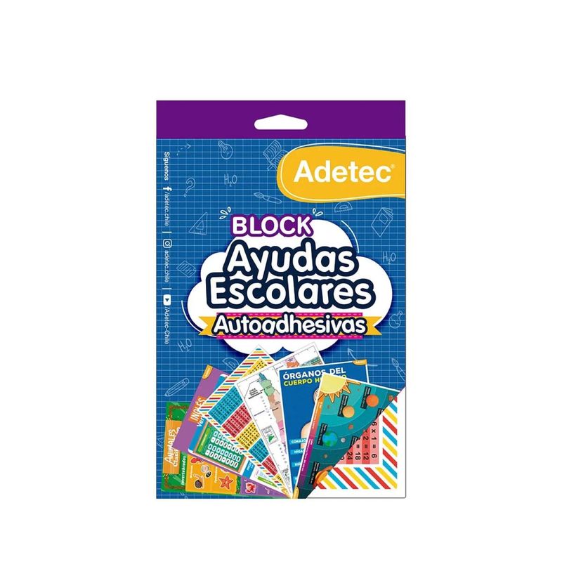 ADETEC - Block De Stickers Mix Ayudas Escolares Adetec 6 hojas