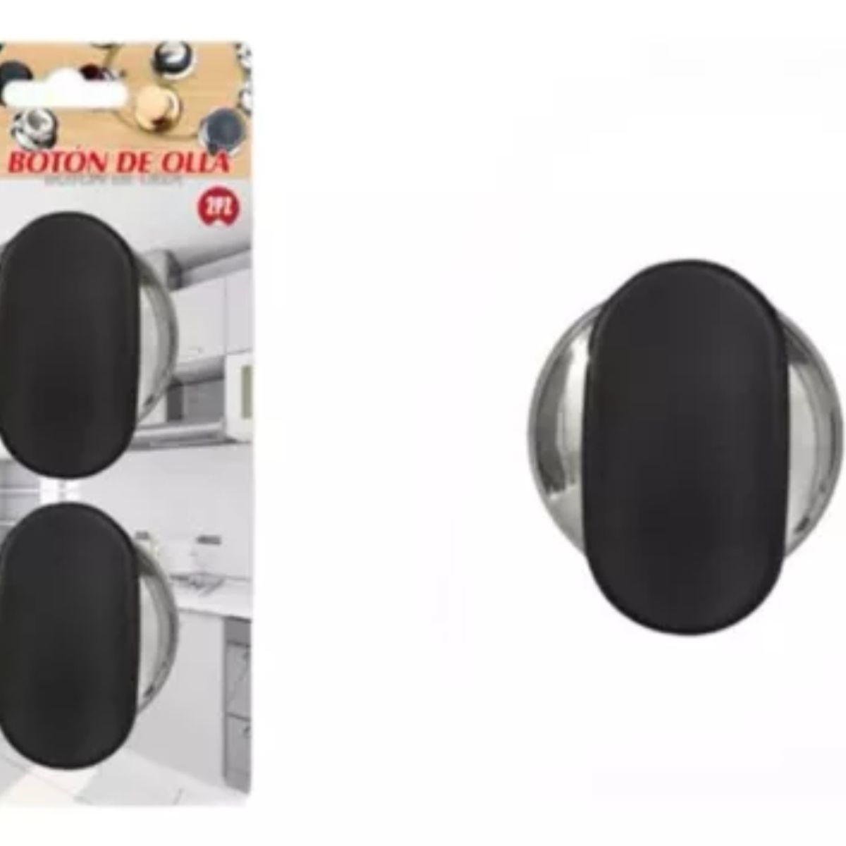 OEM - Set 2 Piezas Botón Manija De Olla Negro