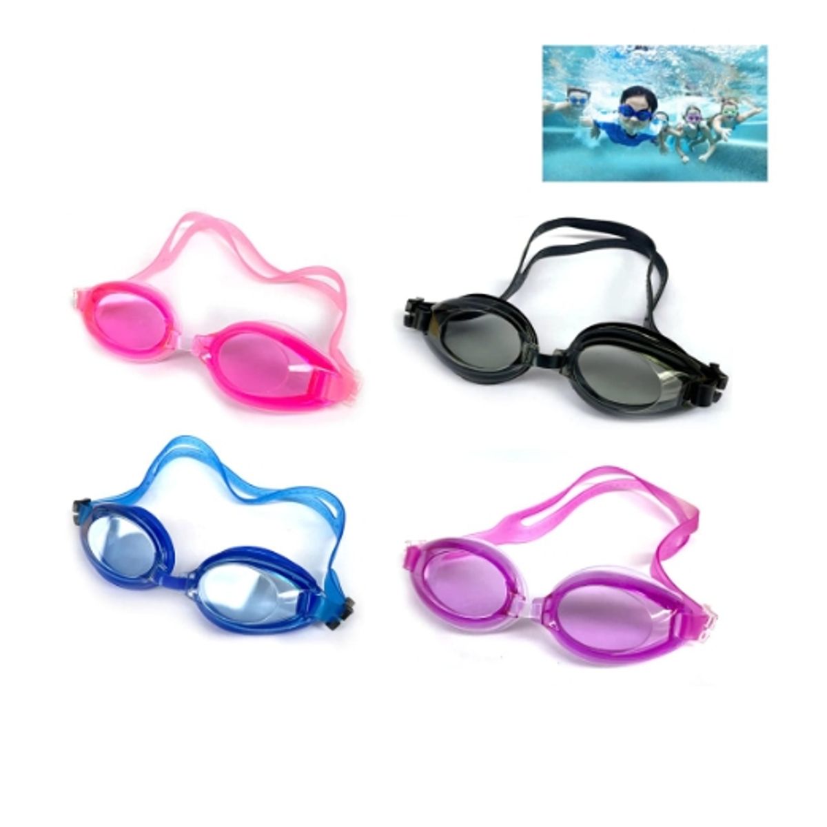 GENERICO - Lentes De Natacion Silicona Colores Surtidos 12 Unid