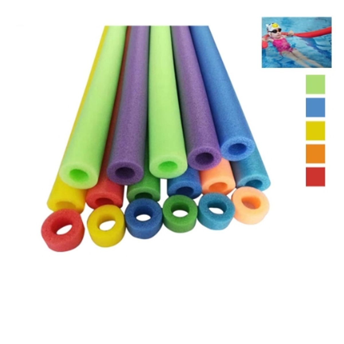 GENERICO - Flotador Perforado Diseño Fideo Color Liso 150X6CM