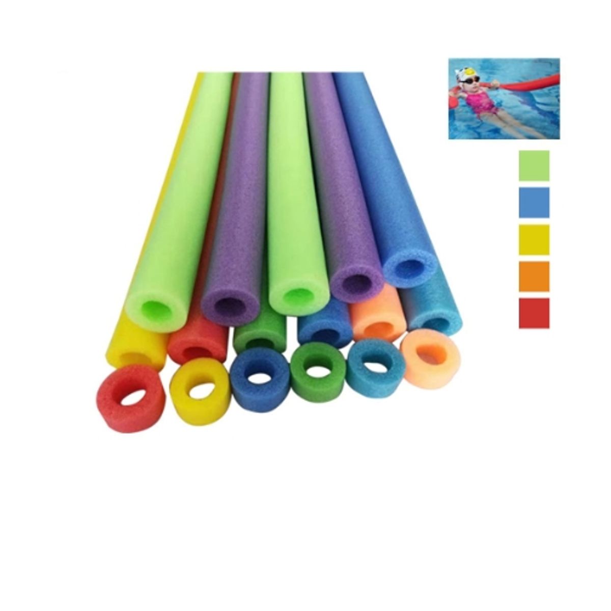 GENERICO - Flotador Perforado Diseño Fideo Color Liso 150X6CM