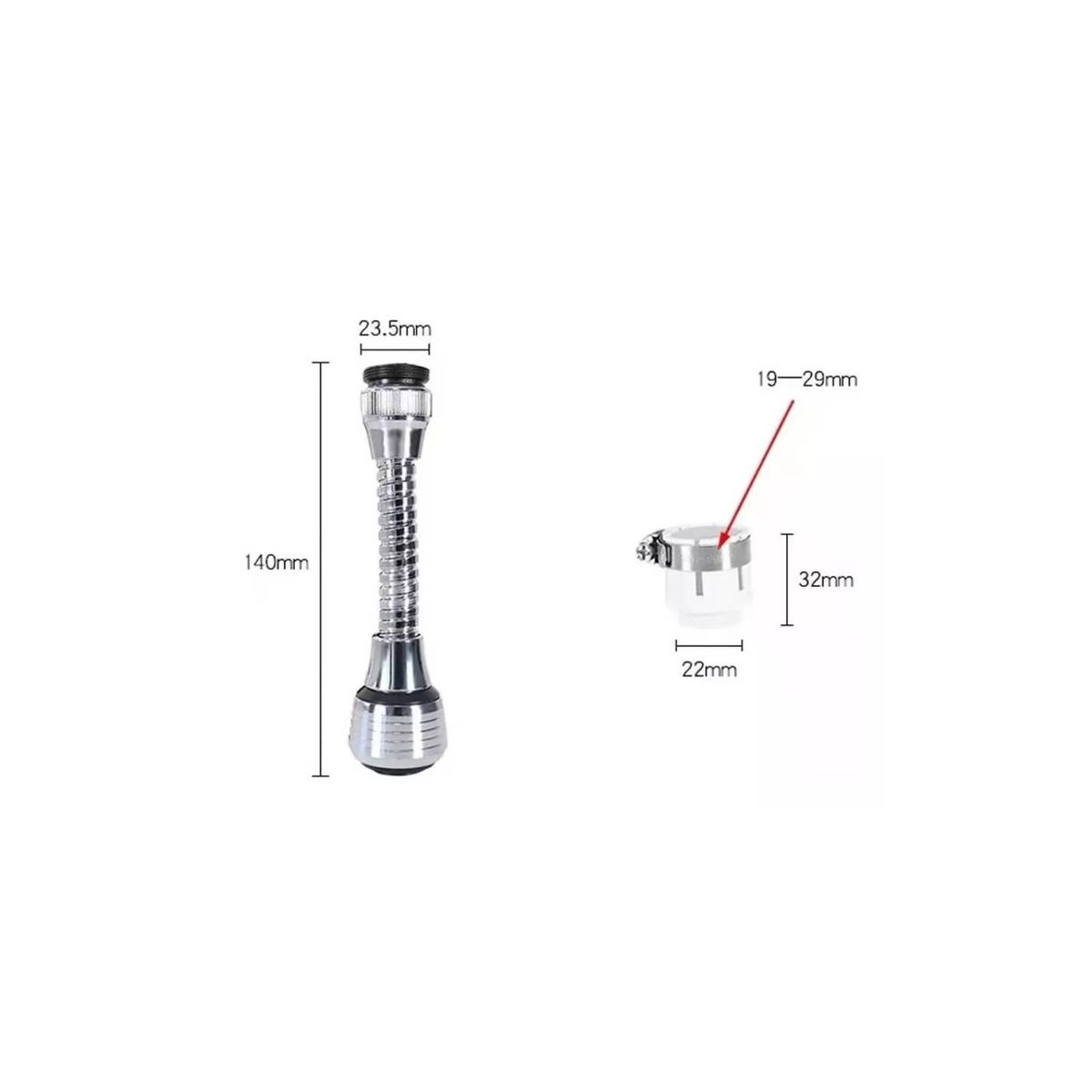 GENERICO - Extension Flexible Llave Agua Turbo Flex 360 Cocina Baño