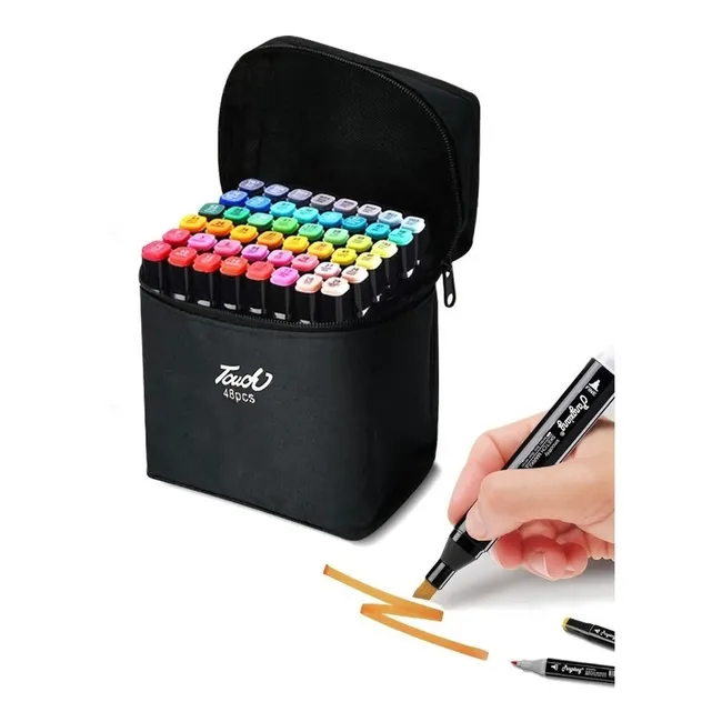 GENERICO - Marcadores Plumones Doble Punta 48 unidades