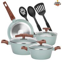 Bateria Cocina Aluminio Granito Antiadherente Cacerolas 10pcs Agua