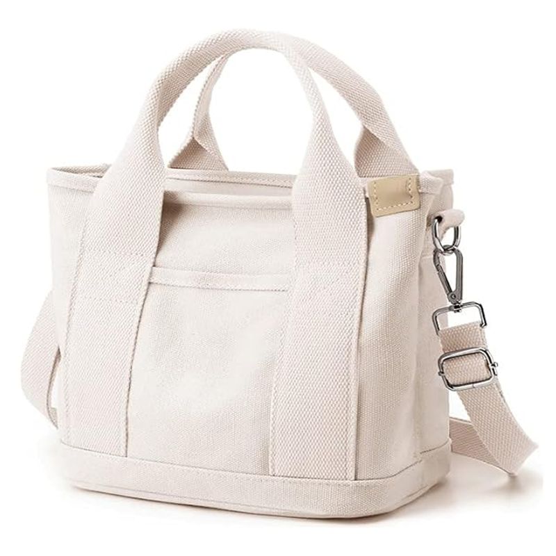 LELOX - Bolsa Tote Pequeña con Cremallera para Bolso Crossbody de Lona