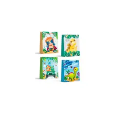 GENERICO - Bolsa De Regalo Dinosaurios Diseño Aleatorio 12x31x40cm