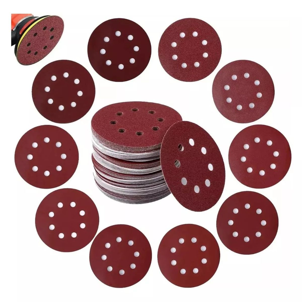 KUANGYE - Set De 50 Lijas Velcro Con 8 Orificios 125mm 5 Pulgadas