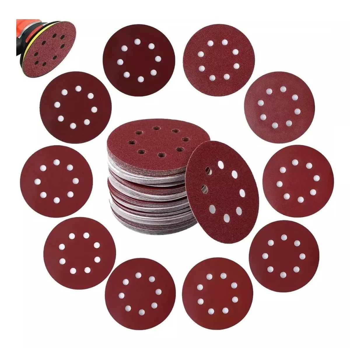 KUANGYE - Set De 50 Lijas Velcro Con 8 Orificios 125mm 5 Pulgadas