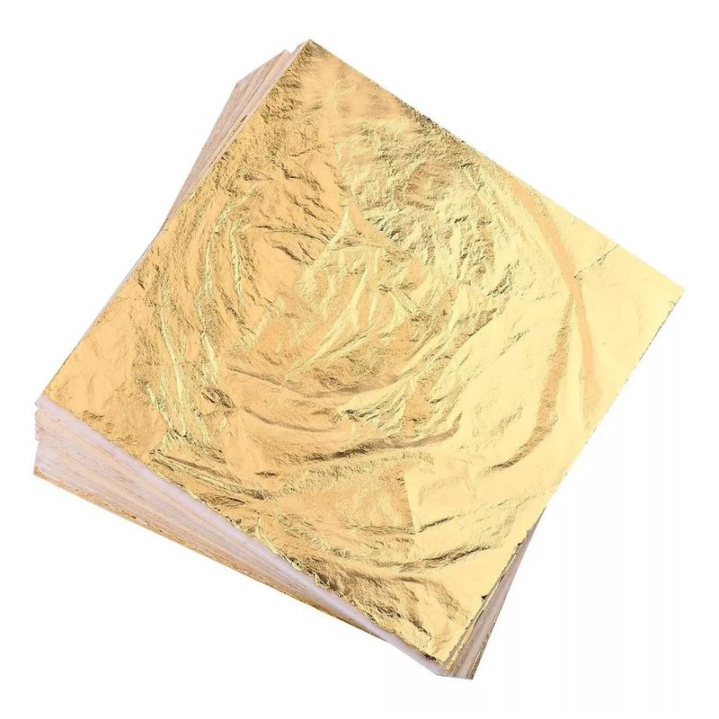 KUANGYE - 100 Hojas Laminas Pan De Oro 14*14cm Para Decoración