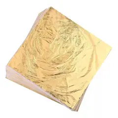 KUANGYE - 100 Hojas Laminas Pan De Oro 14*14cm Para Decoración
