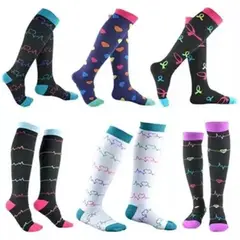 KUANGYE - X6 Calcetines De Compresión Diseños Estampados L-xl36-41