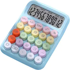 EVERSO - Calculadora Escritorio Oficina Grande 12 Digitos Celeste