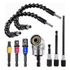 KUANGYE - 9pcs Extension Flexible Atornillador Dado Angulo Herramienta