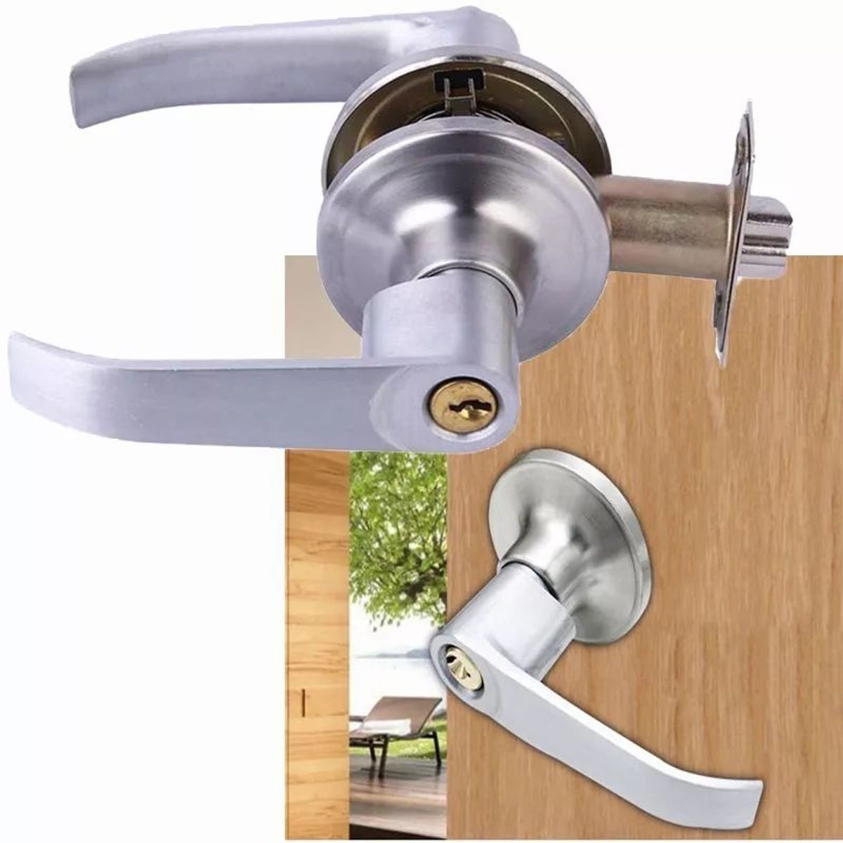 KUANGYE - Cerradura Chapa Manija Para Puerta Recamara O Principal