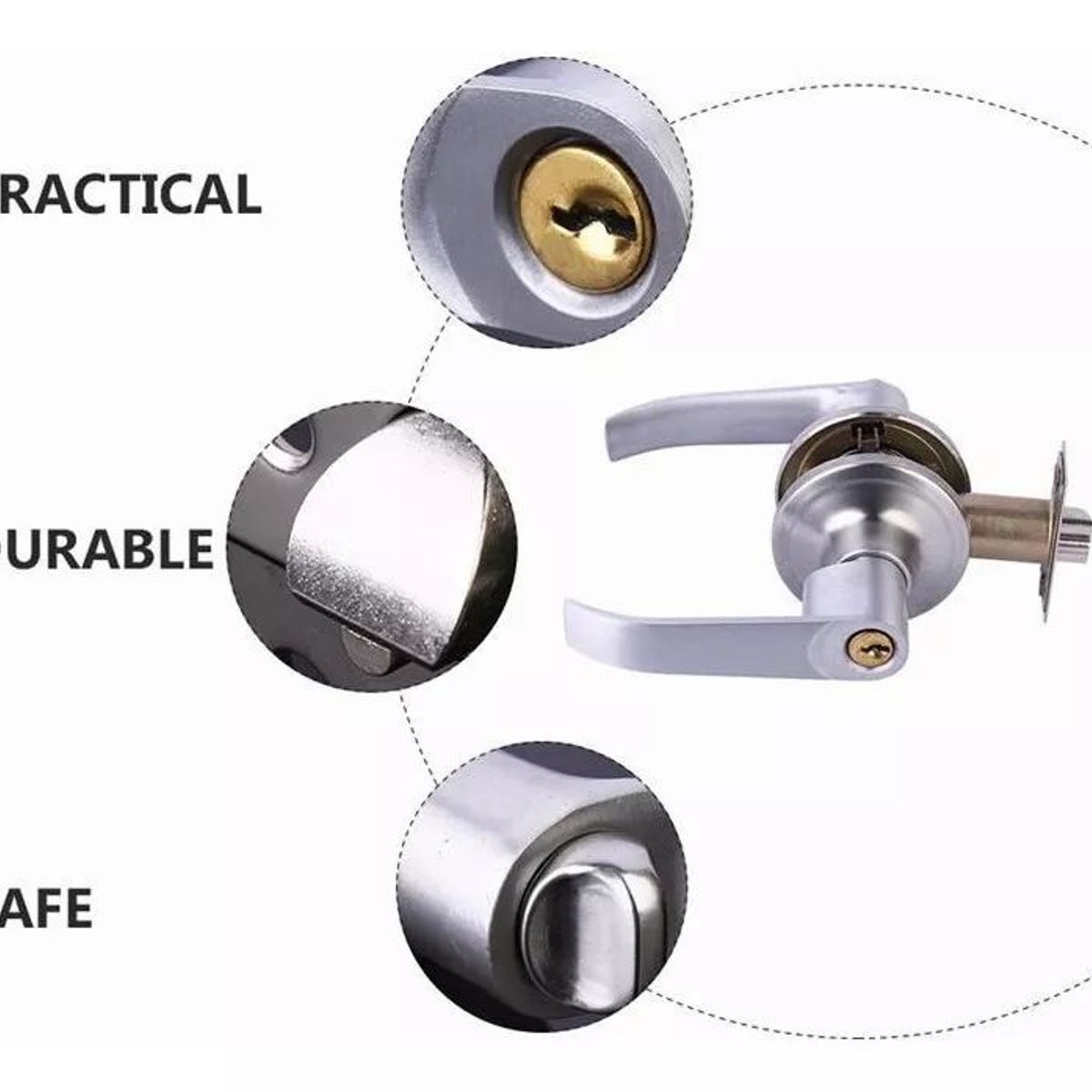KUANGYE - Cerradura Chapa Manija Para Puerta Recamara O Principal