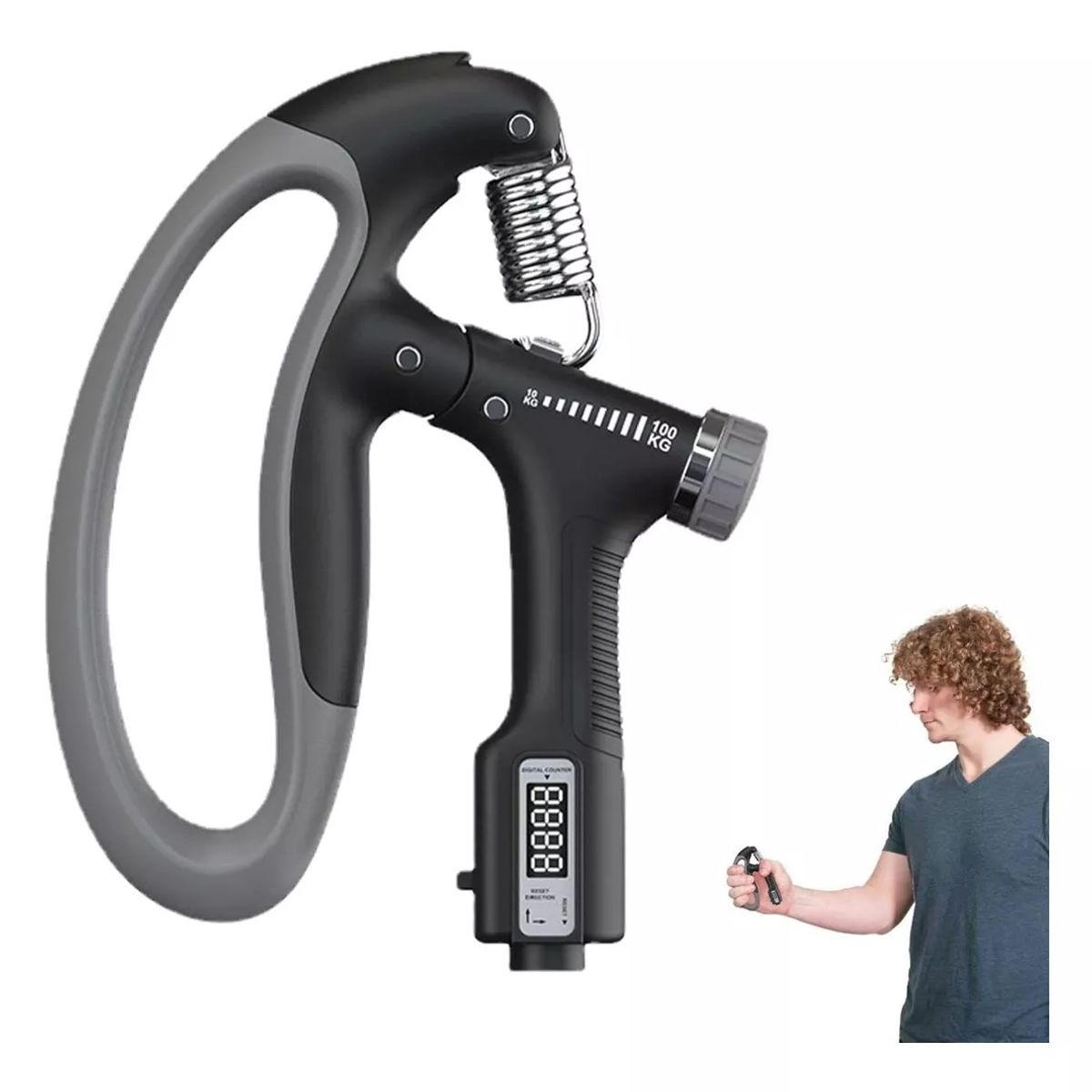 KUANGYE - Hand Grip Ejercitador De Mano Ejercitador Antebrazo 10-100kg