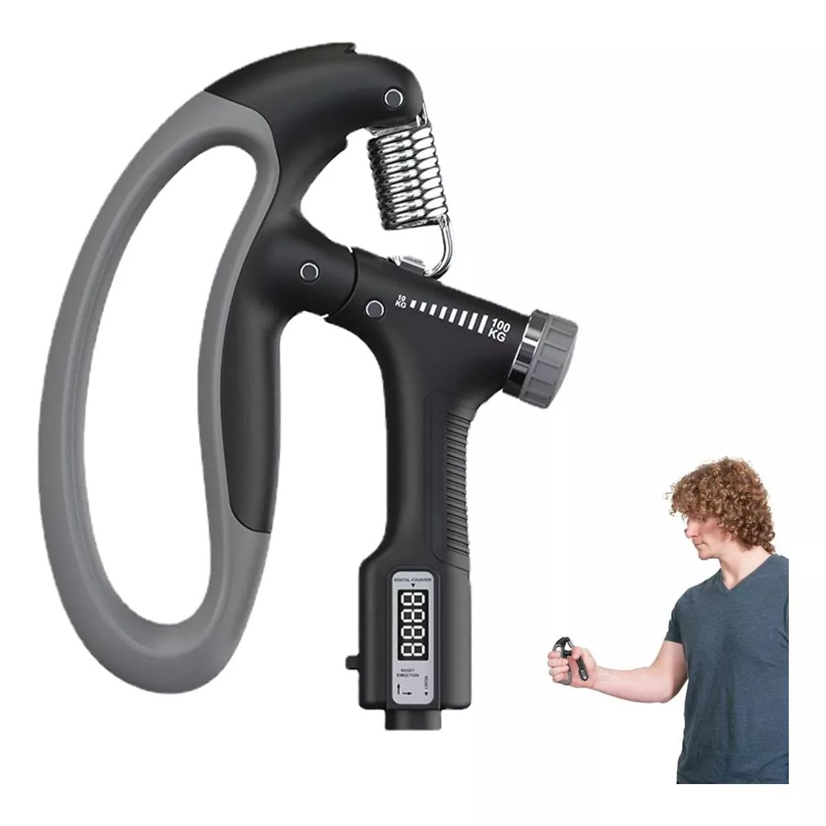 KUANGYE - Hand Grip Ejercitador De Mano Ejercitador Antebrazo 10-100kg