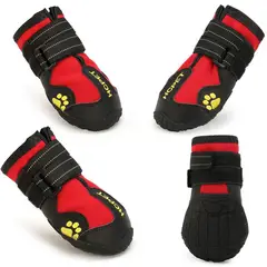 COREJOY - Zapatos Impermeables Para Perros talla 5 -Rojo