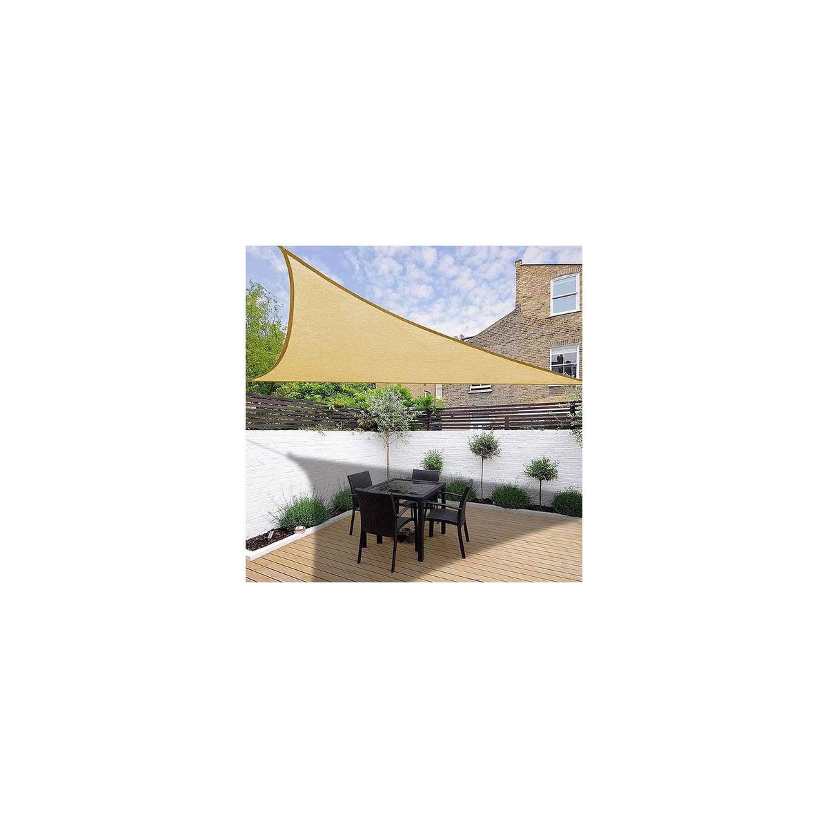 GENERICO - Lona Toldo Vela Sombra Triangular 5x5x5  Anti Uv Calidad premium