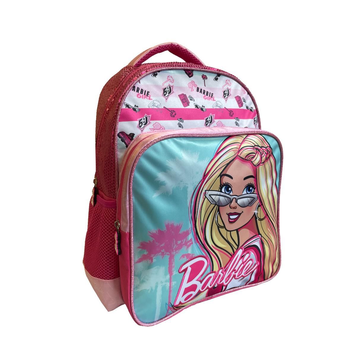 BARBIE - Mochila Escolar Niña Lentejuelas Rosado Barbie