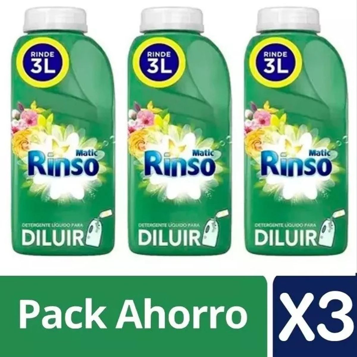 GENERICO - Pack 3 Rinso Para Diluir Detergente Líquido 500ml Rinde 3lt