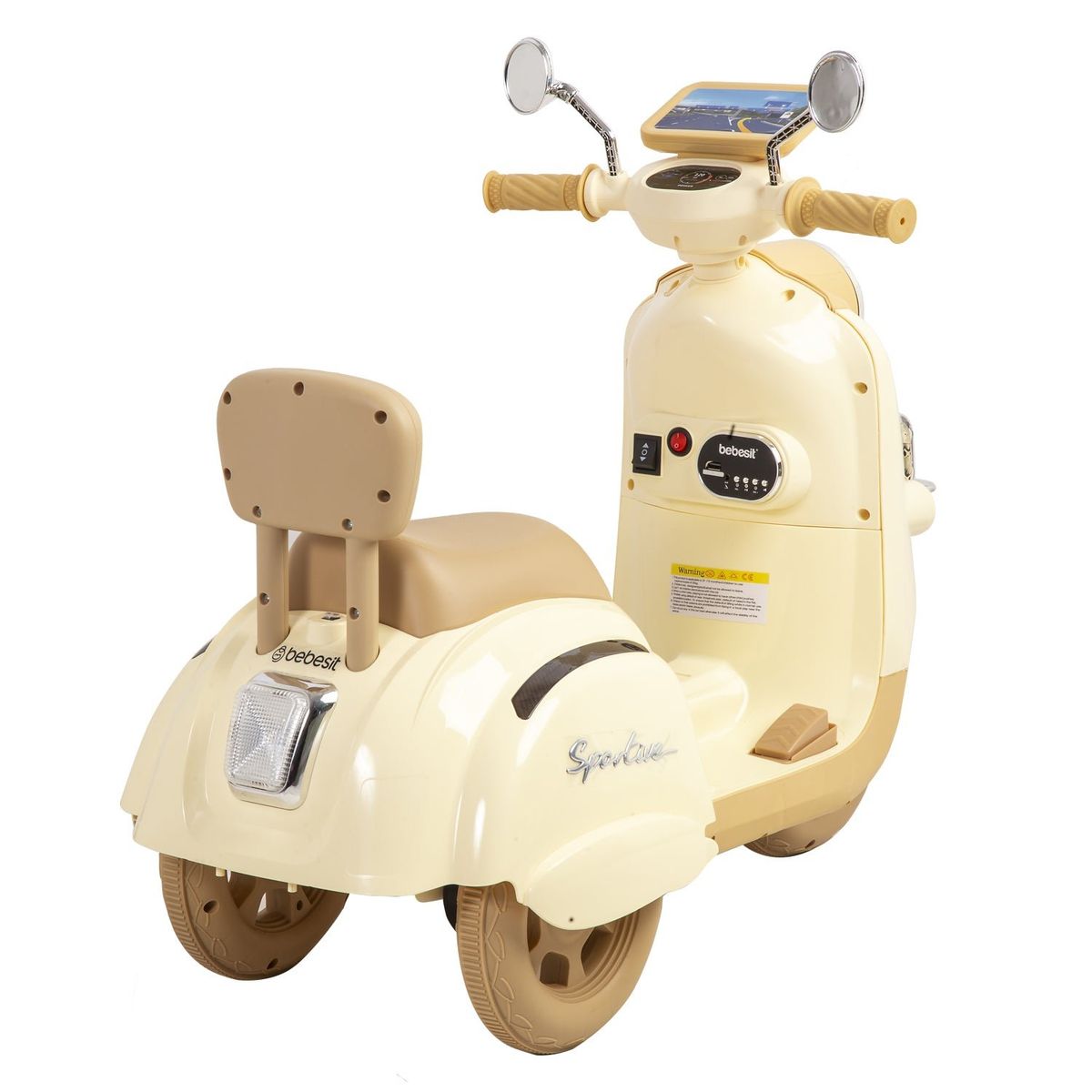 BEBESIT - Moto a Batería Scooter Beige Bebesit