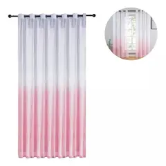 GENERICO - Cortina Velo Visillos 1 Paño Liso Cortina Tela 140x220 10176 Rosa