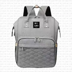 GENERICO - Bolso Mochila Maternal Pañalera Diseño Brooklyn Gris