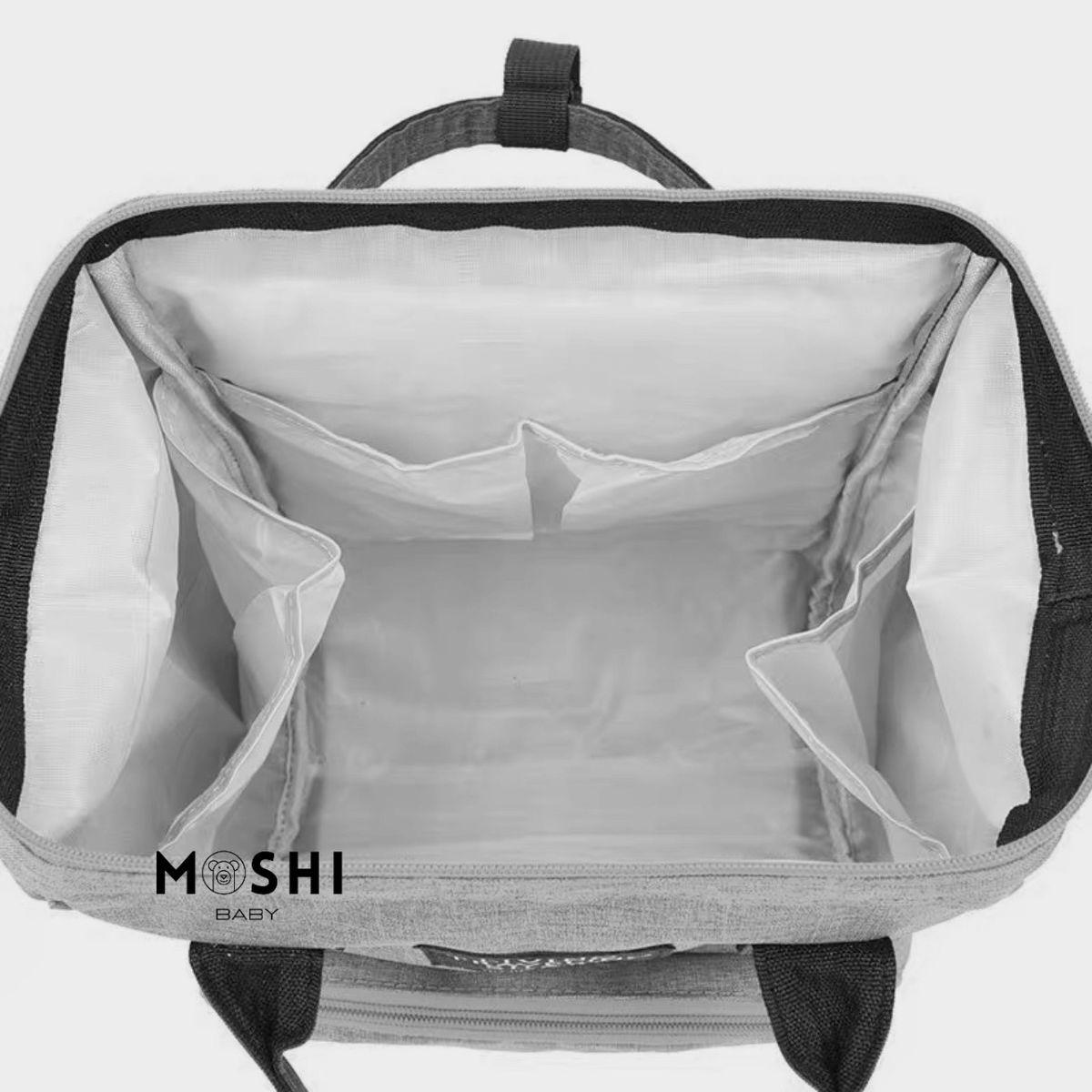 GENERICO - Bolso Mochila Maternal Pañalera Diseño Brooklyn Gris