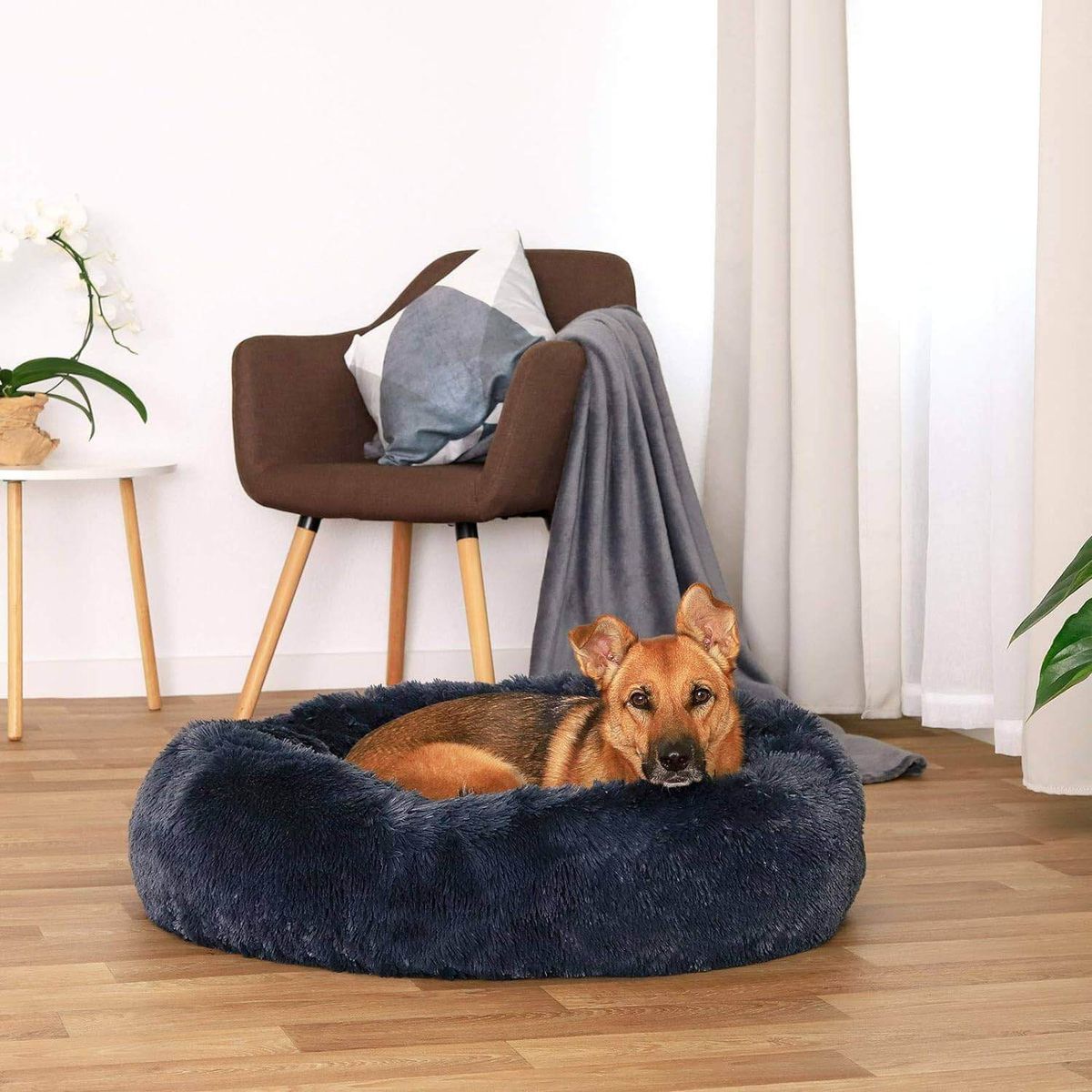 GENERICO - Cama para mascotas ultra suave 90 cm gris
