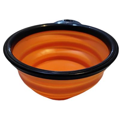 Imagen 2 del producto Plato Plegable Mascota Portatil Agua Comida Color Naranja12 cm