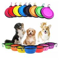 Plato Plegable Mascota Portatil Agua Comida Color Rojo 12 cm