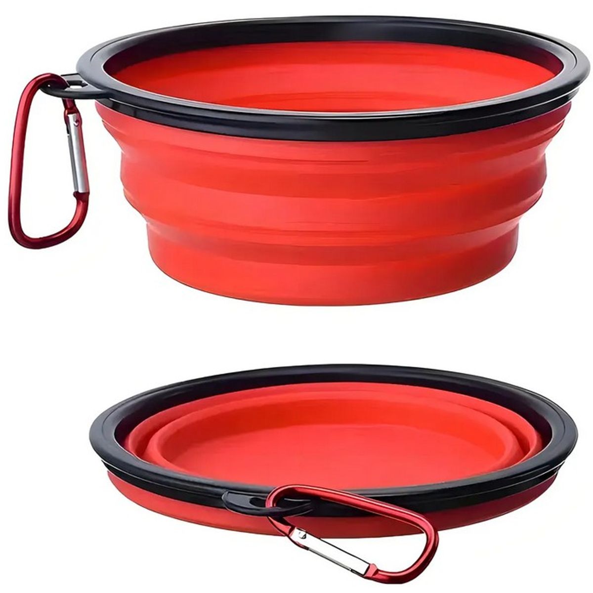GENERICO - Plato Plegable Mascota Portatil Agua Comida Color Rojo 12 cm