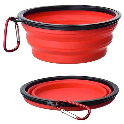 Imagen 2 del producto Plato Plegable Mascota Portatil Agua Comida Color Rojo 12 cm