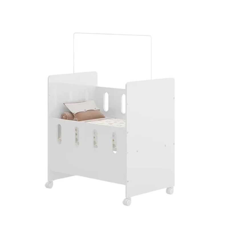 KIDSCOOL - CUNA COLECHO CON RUEDAS BLANCA + COLCHÓN - 2327.0001