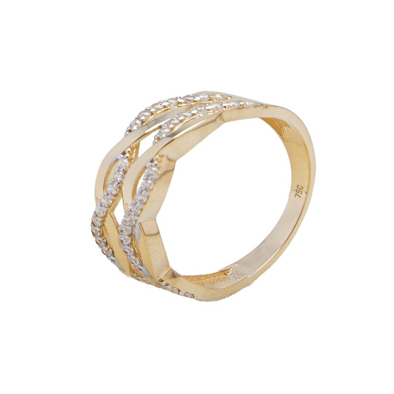 JB JOYAS BARON - Anillo de Oro 18kt Cadeneta Circon