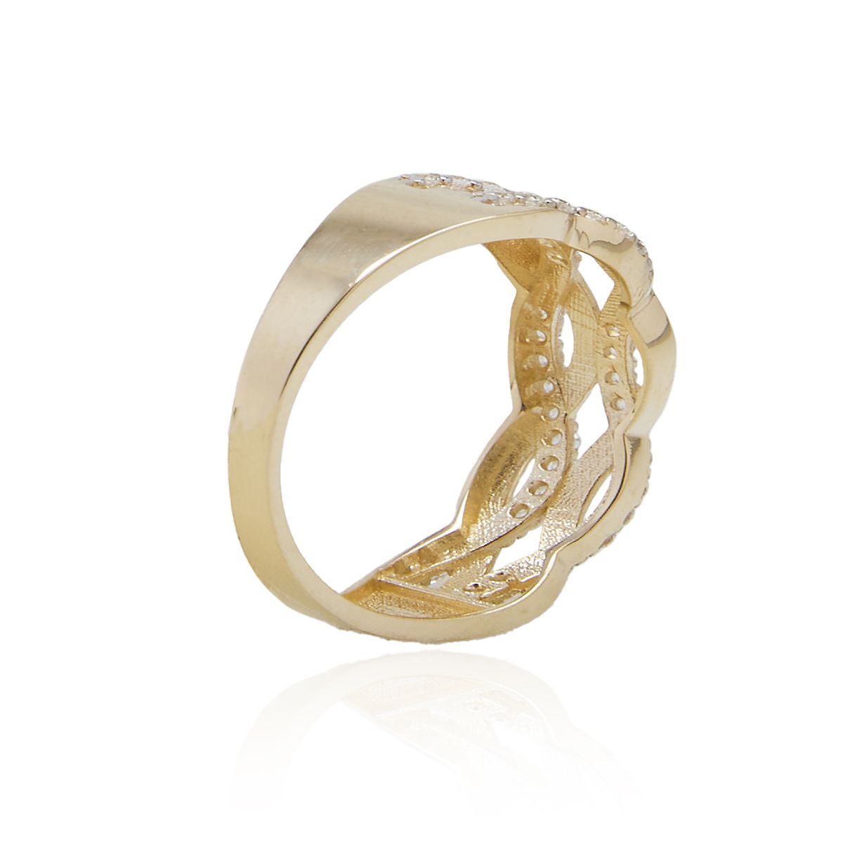 JB JOYAS BARON - Anillo de Oro 18kt Cadeneta Circon