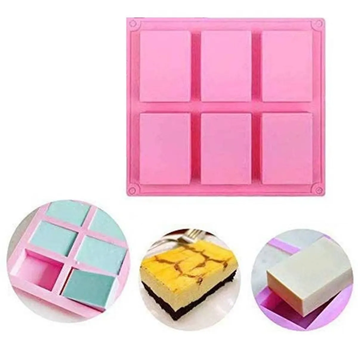 GENERICO - Moldes Silicona Jabon Moldes Hielo Molde Jabon 6 Cavidades