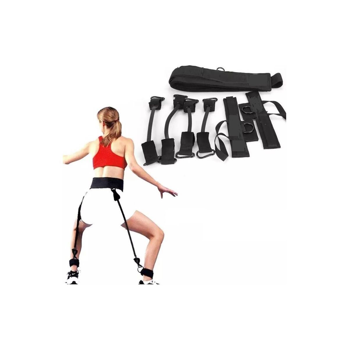 GENERICO - Ligas De Resistencia Piernas Con Bandas Elasticas 8 Piezas