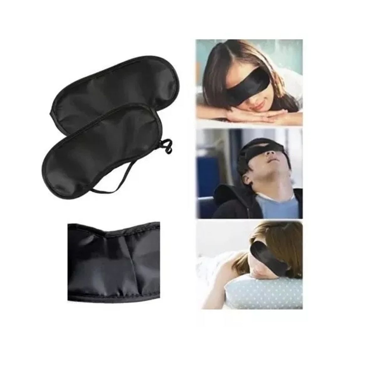 CARIBEE - Mascara Protector Ojos Antifaz Negro Para Dormir