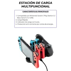 GENERICO - Estación Carga 6 en 1 Nintendo Switch PS5 XBOX One - Serie S X