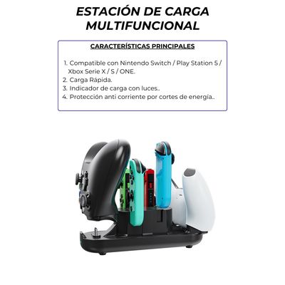 Imagen 2 del producto Estación Carga 6 en 1 Nintendo Switch PS5 XBOX One - Serie S X