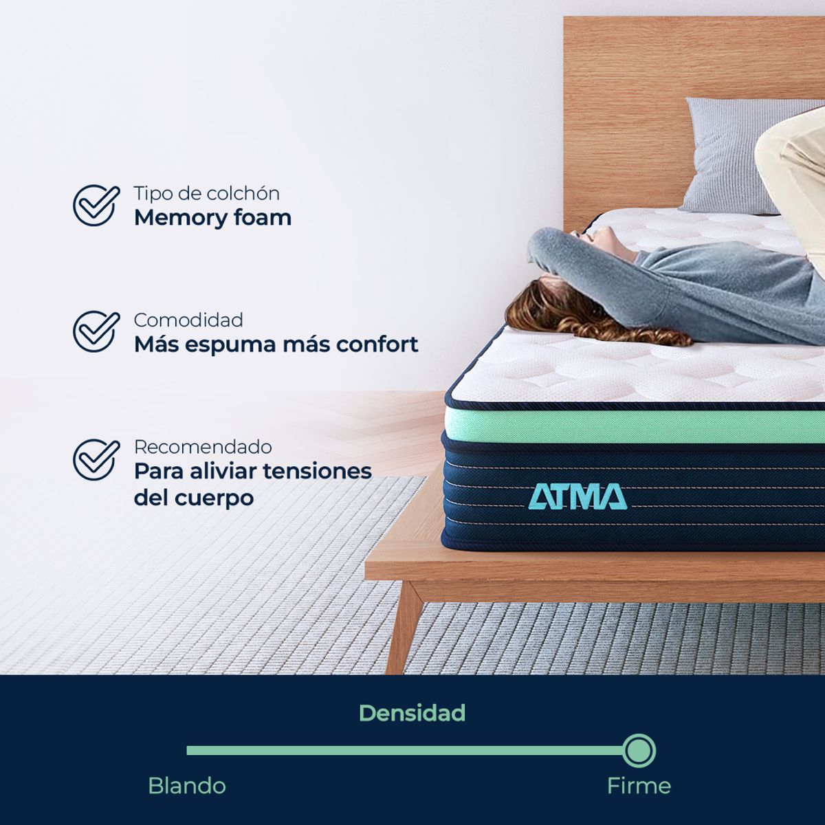 ATMA - Colchón De Espuma Atma One 2 Plazas 150x190 Cm