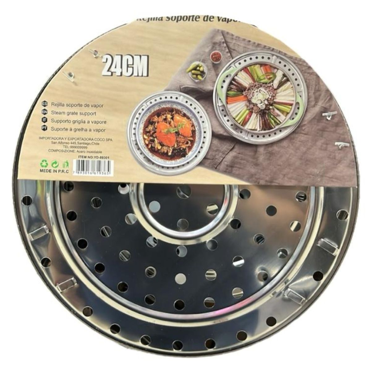 OEM - Set 02 Rejillas Soporte De Vapor 24cm Acero Inoxidable