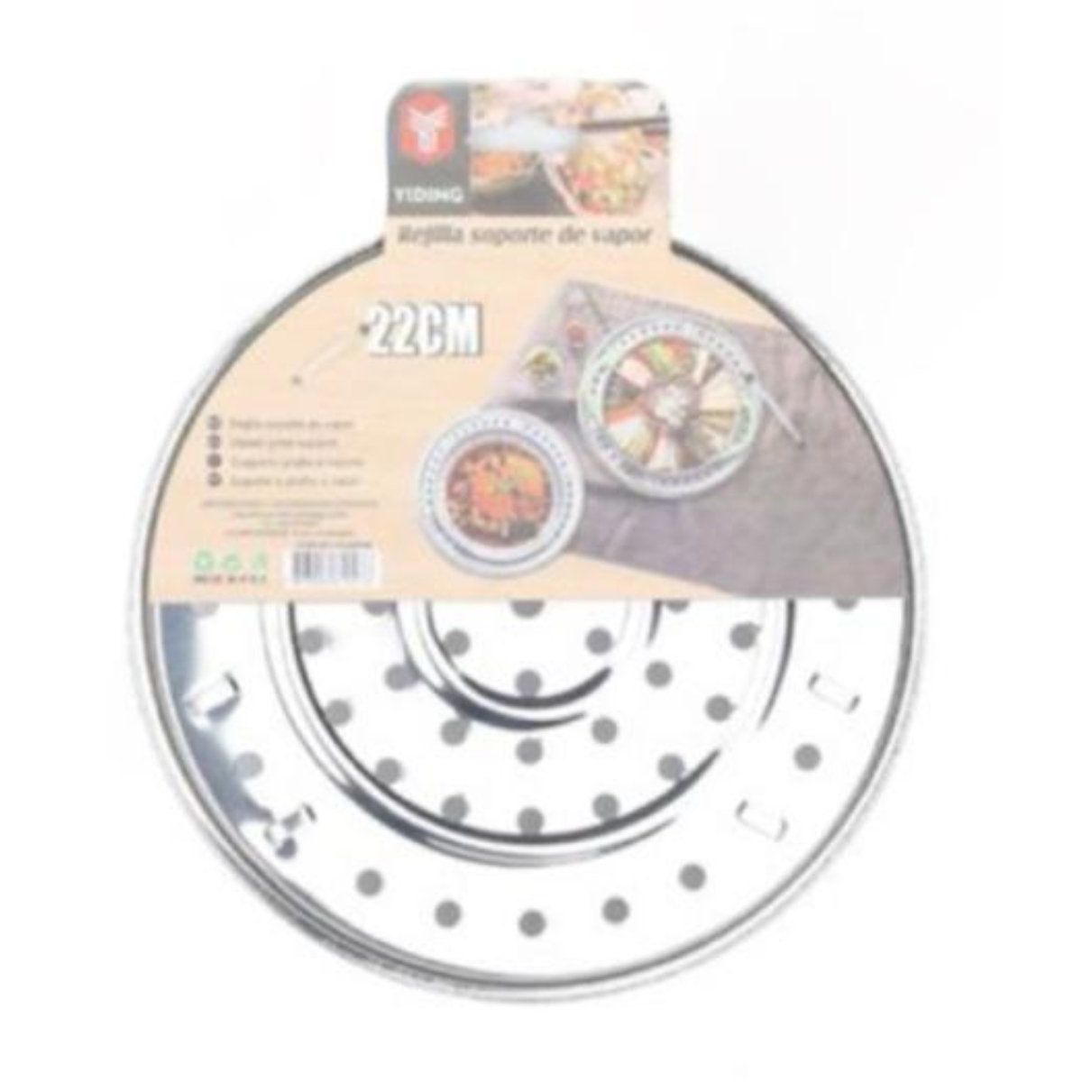 OEM - Set 02 Rejillas Soporte De Vapor 22cm Acero Inoxidable