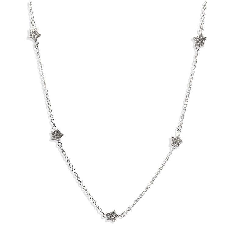 Collar 5 Estrellas Plata Fina 925 Plateado TALLA UNICA