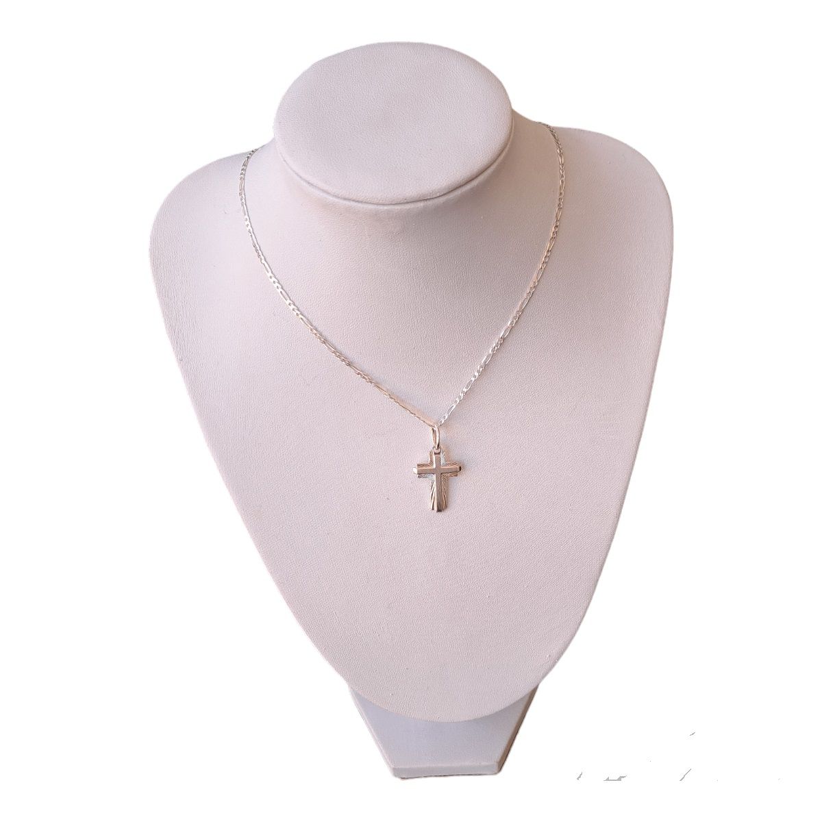 GENERICO - Colgante Cruz Plata + Cadena Fina 925 Italiano Mujer