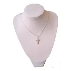 GENERICO - Colgante Cruz Plata + Cadena Fina 925 Italiano Mujer