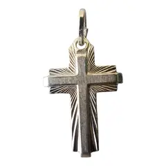 GENERICO - Colgante Cruz Plata Fina 925 Italiana