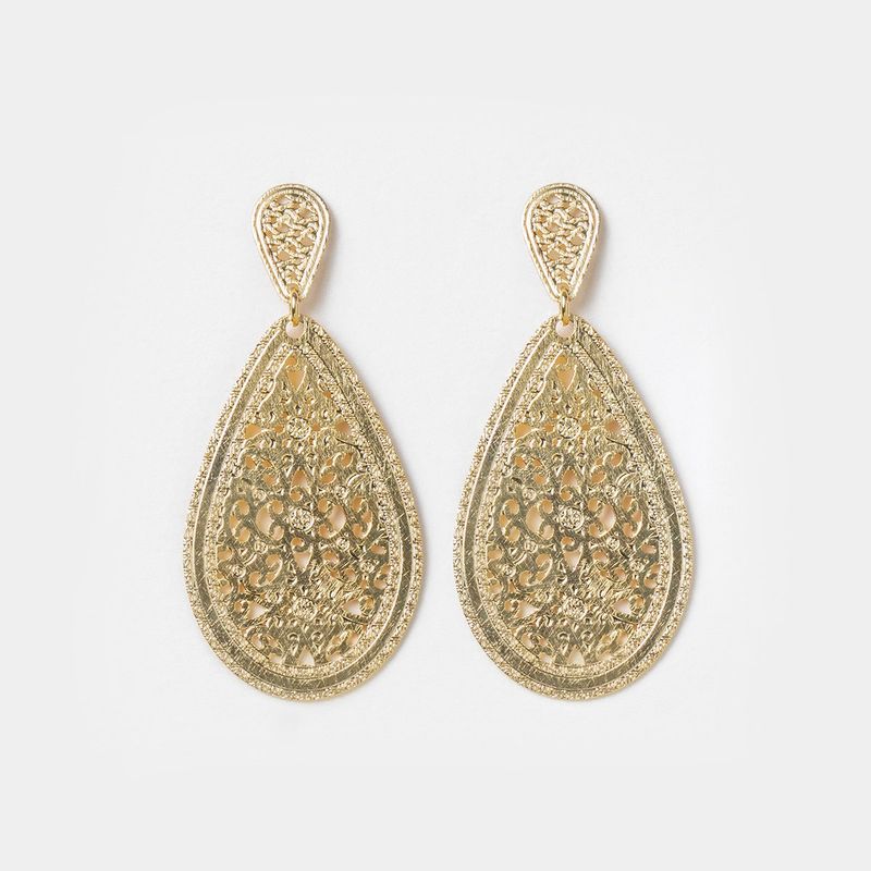 PSK JOYAS - Aro Mujer Satinado Enchape oro 18kt Gota Psk Joyas Carolina